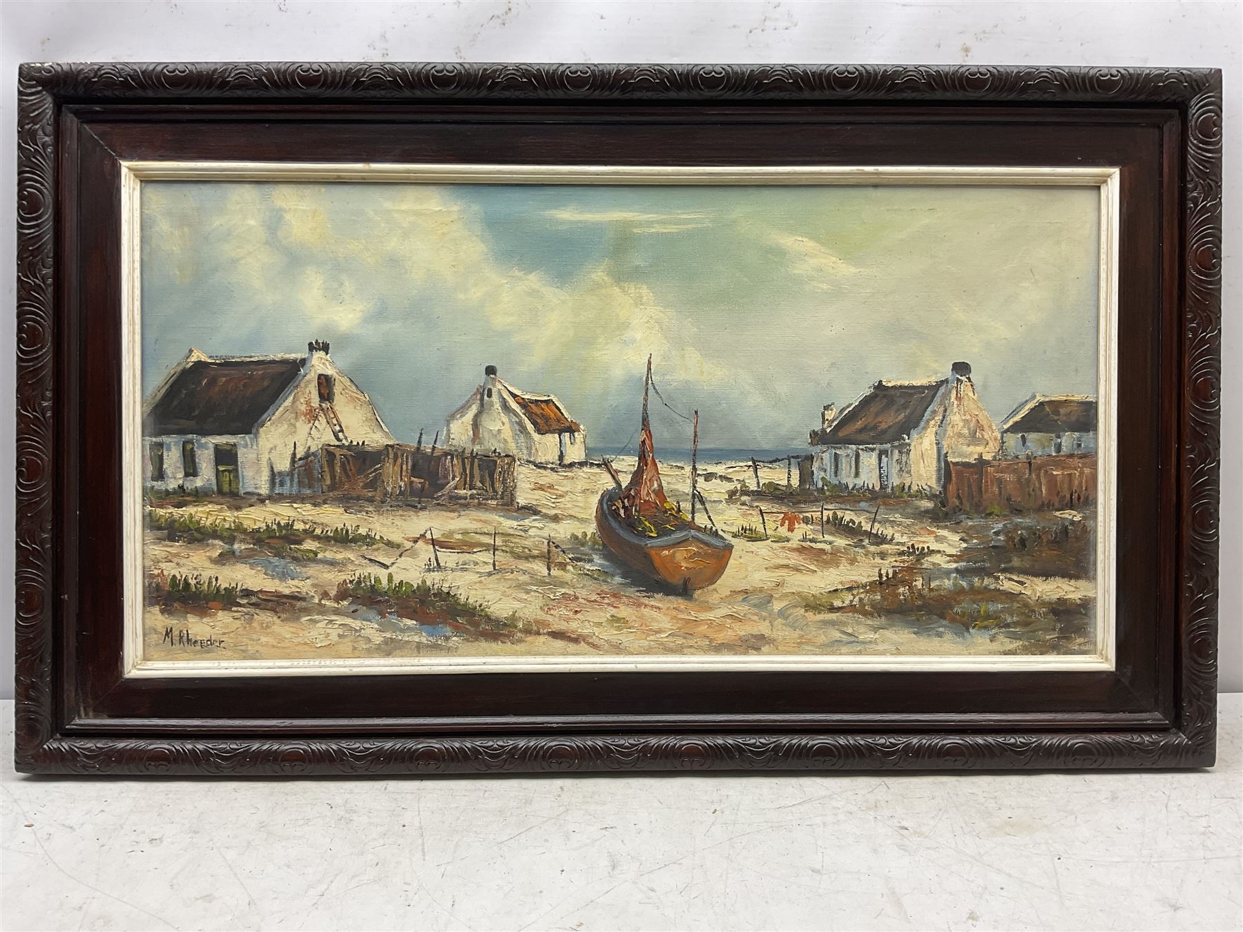 Artwork by Marie Rheeder, Coastal Houses, Made of oil on canvas
