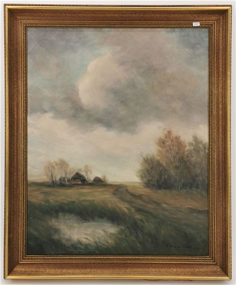 Worpsweder Landschaft mit Gehöft by Fedor Szerbakow, 1975