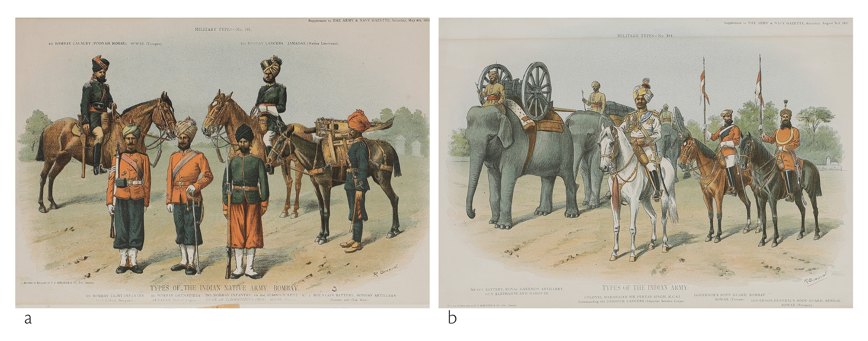 Richard Simkin | Types of the Indian Army - Bombay (Set of two) (1901 ...