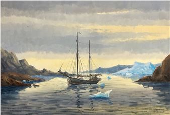 A fishing boat in glacial water - Atne Brendt Gronland