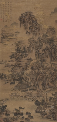 Artwork by Jing Hao, Jingting Mountain View, Made of silk