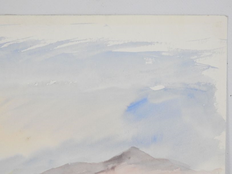 Artwork by Franck Brière, Vue d'un port animé de bateaux, Made of Watercolor on paper