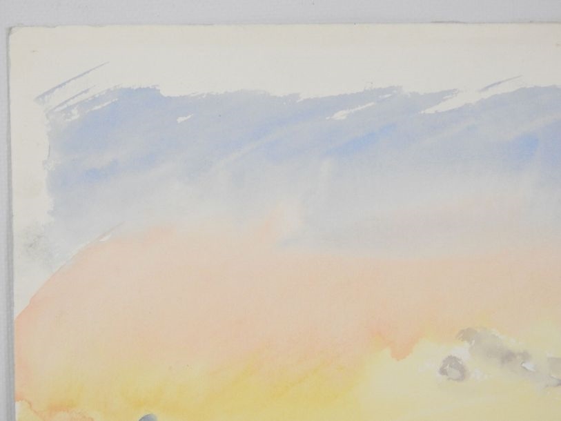 Artwork by Franck Brière, Vue d'un port animé de bateaux, Made of Watercolor on paper