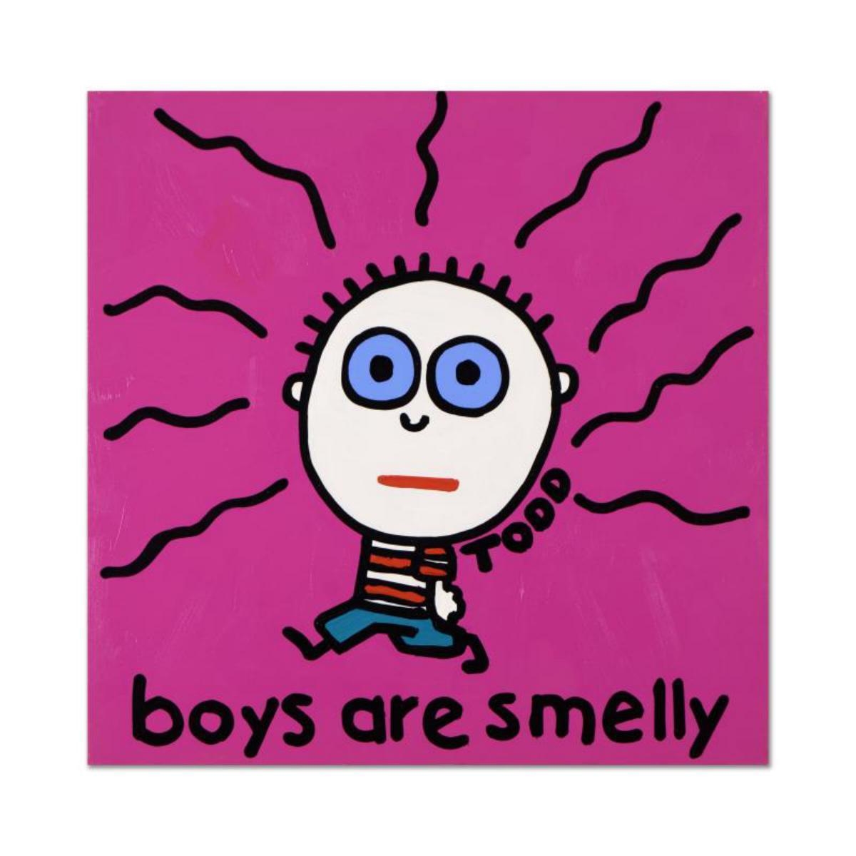 Artwork by Todd Goldman, Boys Are Smelly, Made of Original Acrylic Painting On Gallery Wrapped Canvas