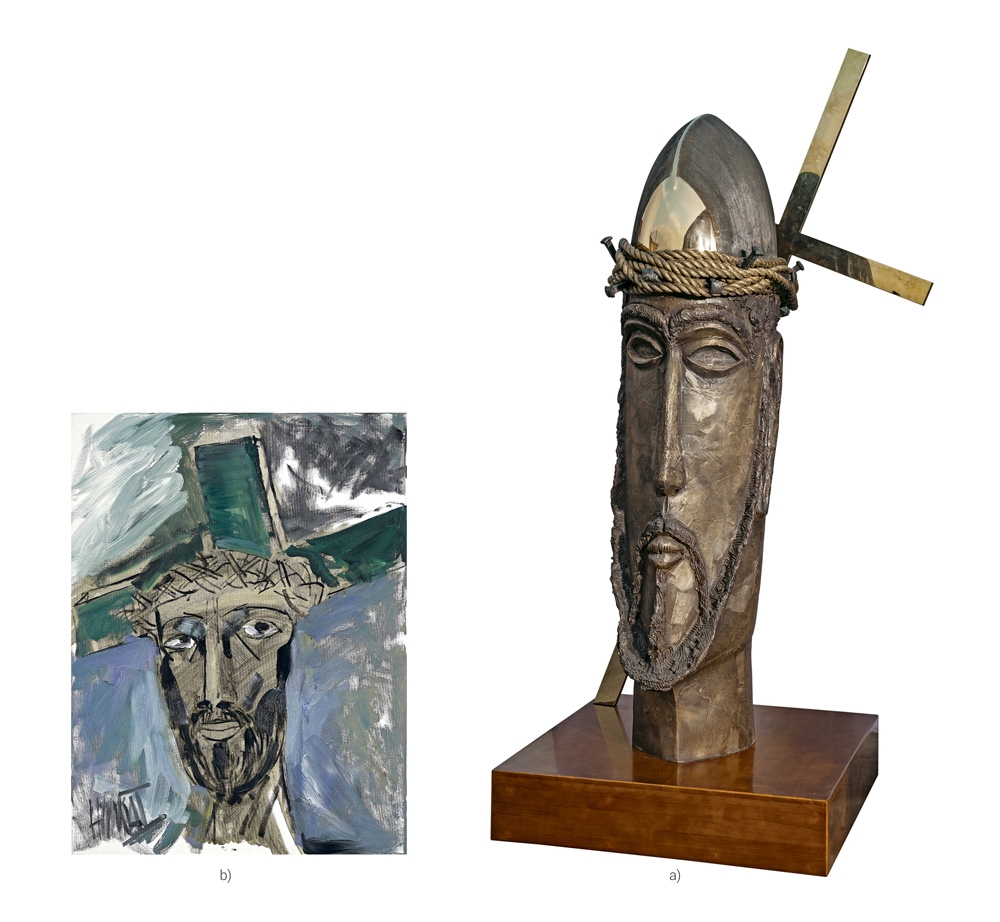 Artwork by Himmat Shah, A) Untitled (Christ), B) Untitled (Christ), Made of Bronze; Acrylic on canvas