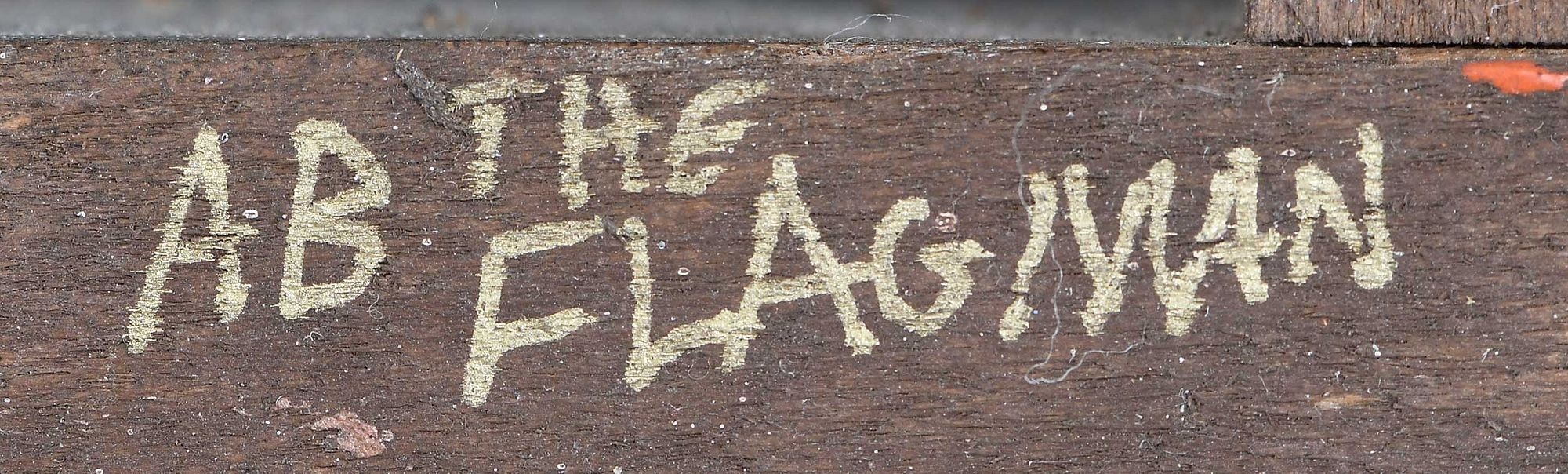 Artwork by Ab the Flagman, Liberty, Made of paint, wood