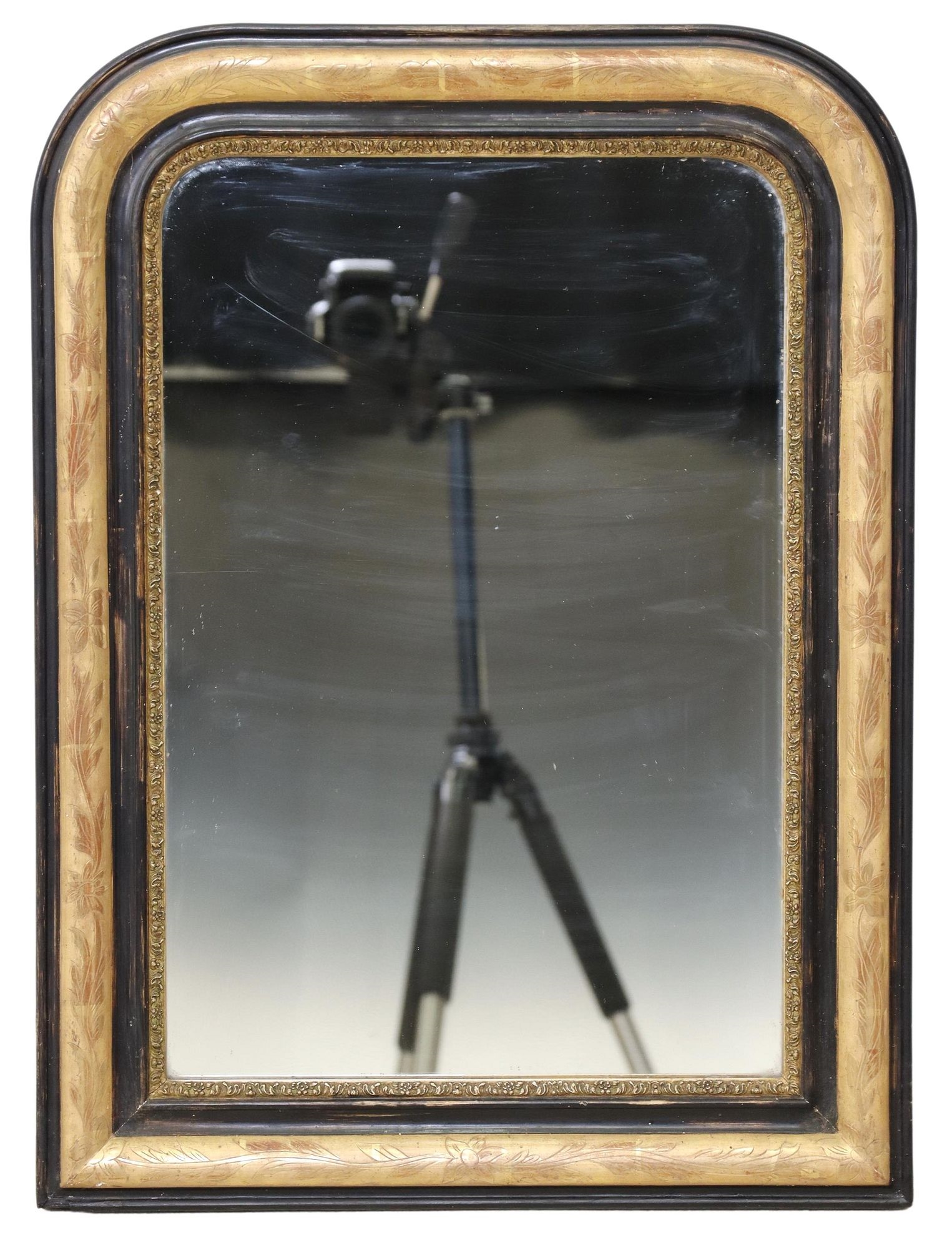 19th Century French Louis Philippe Period Painted and Parcel Gilt Mirror