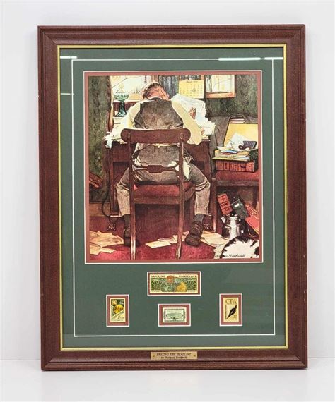 "Beating the Deadline" by Norman Rockwell