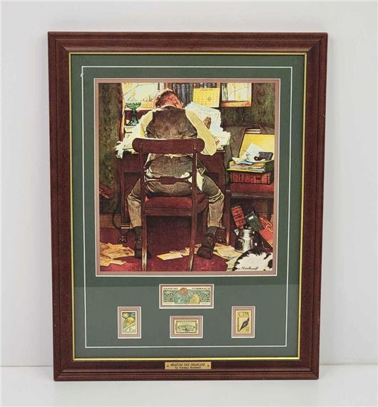 "Beating the Deadline" by Norman Rockwell