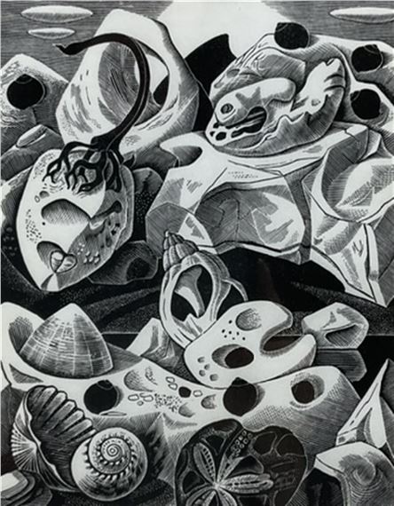 Rock Crevice by Monica Poole, dated 1980