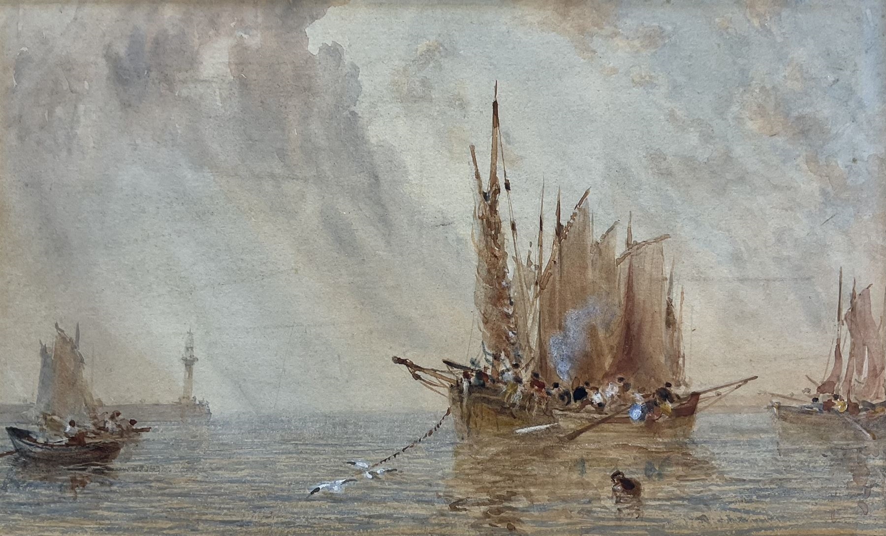 George Weatherill | Fishing Boats off Whitby Harbour | MutualArt