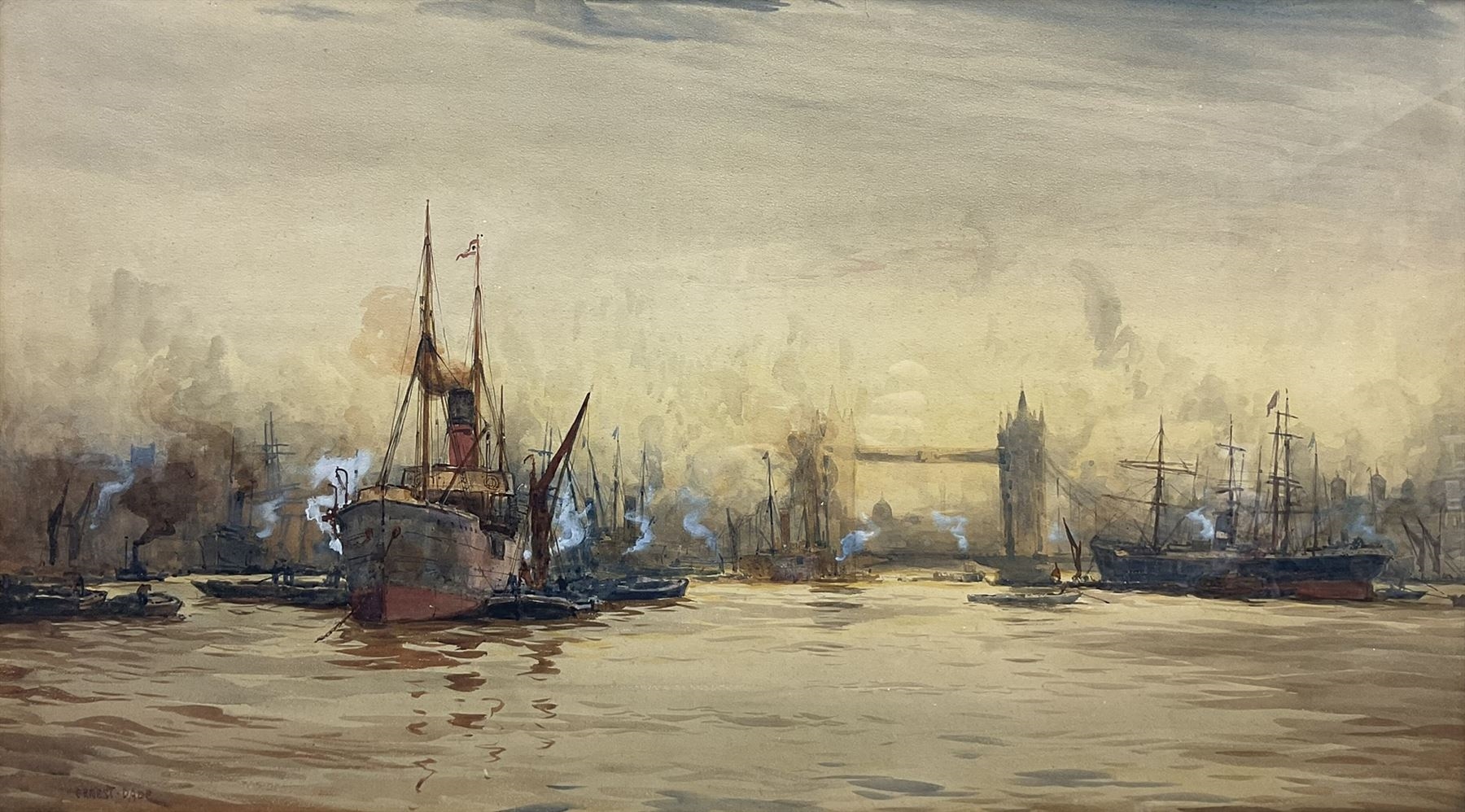 Ernest Dade | The Pool of London and Tower Bridge | MutualArt