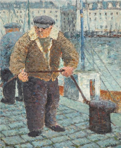 Le port de Dieppe by Rene Galant, 1969