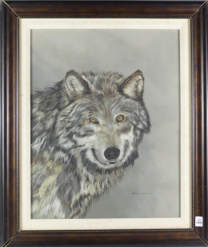 Artwork by Bonnie Lucas, Untitled: Wolf Study, Made of acrylic on board