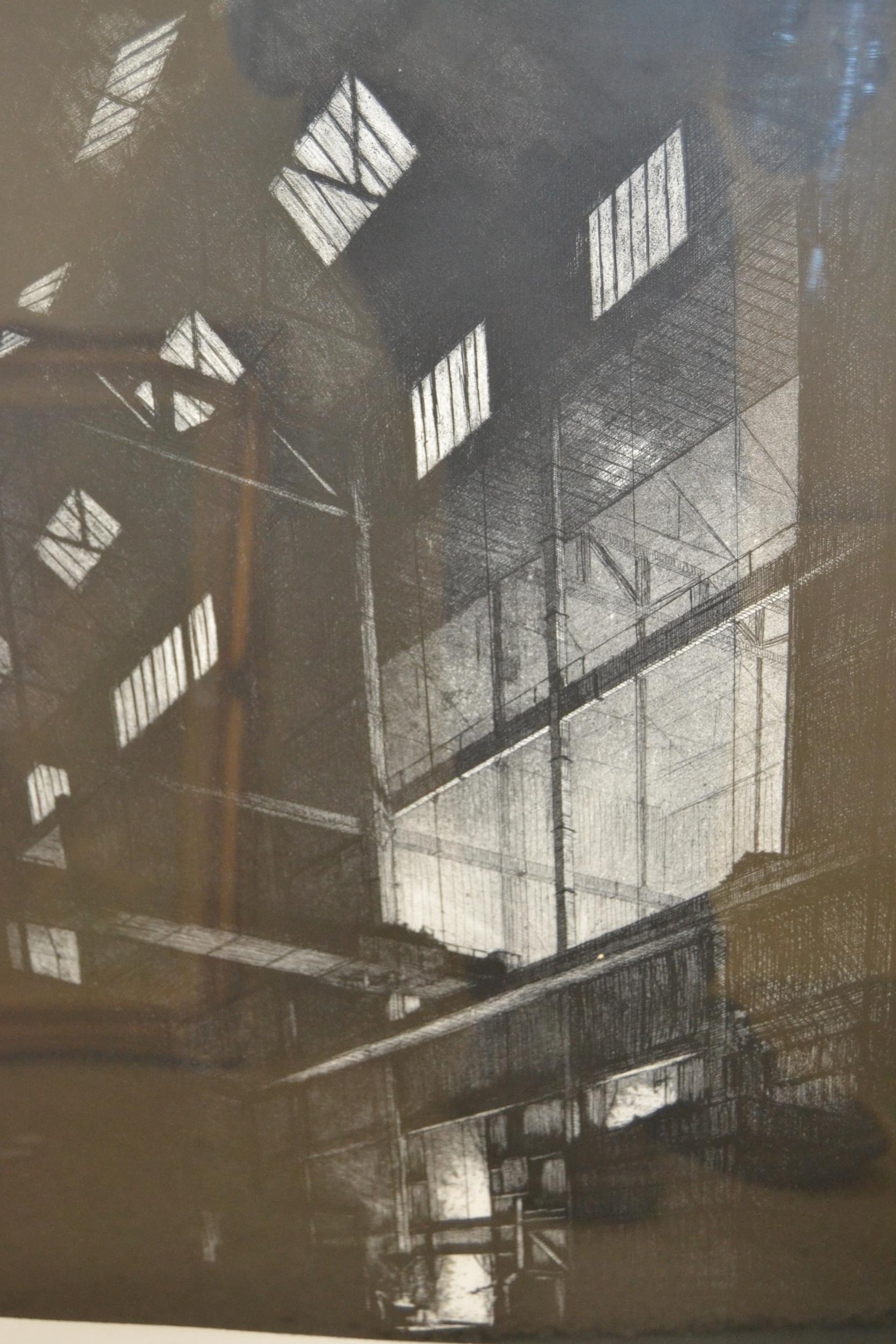 Artwork by John Howard, The Foundry, Made of drypoint etching