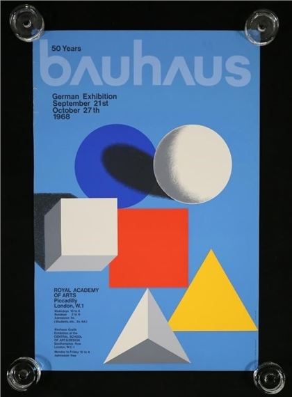 Herbert Bayer | Bauhaus 50 Years exhibition poster, Royal Academy