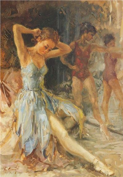 "Ballet dancers/ballet scene". by Giuseppe Merighi, 1930