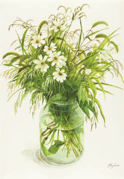 Flowers in vacant space; Bouquet of the red rose; My garden, September; My garden, September - Fujiko Hashimoto