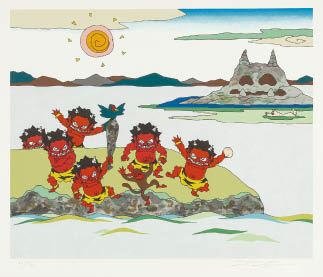 瀧下和之 体育座り 白鬼 #桃太郎 #KAZUYUKI TAKISHITA Kazuyuki Takishita | Momotaro, Slaying ogres in Onigashima | MutualArt