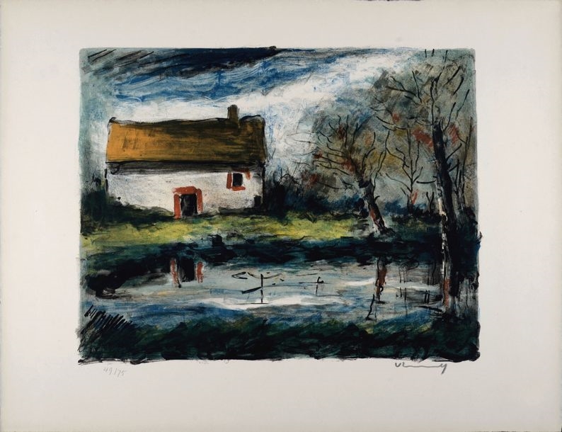 Artwork by Maurice de Vlaminck, Landscape, Made of Color lithograph on Arches paper
