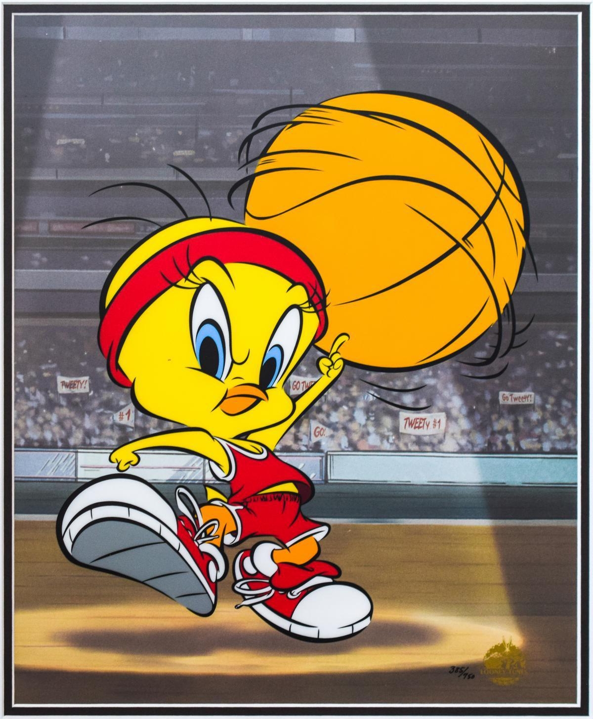 Artwork by Warner Brothers, Tweety Bird Basketball, Made of Sericel