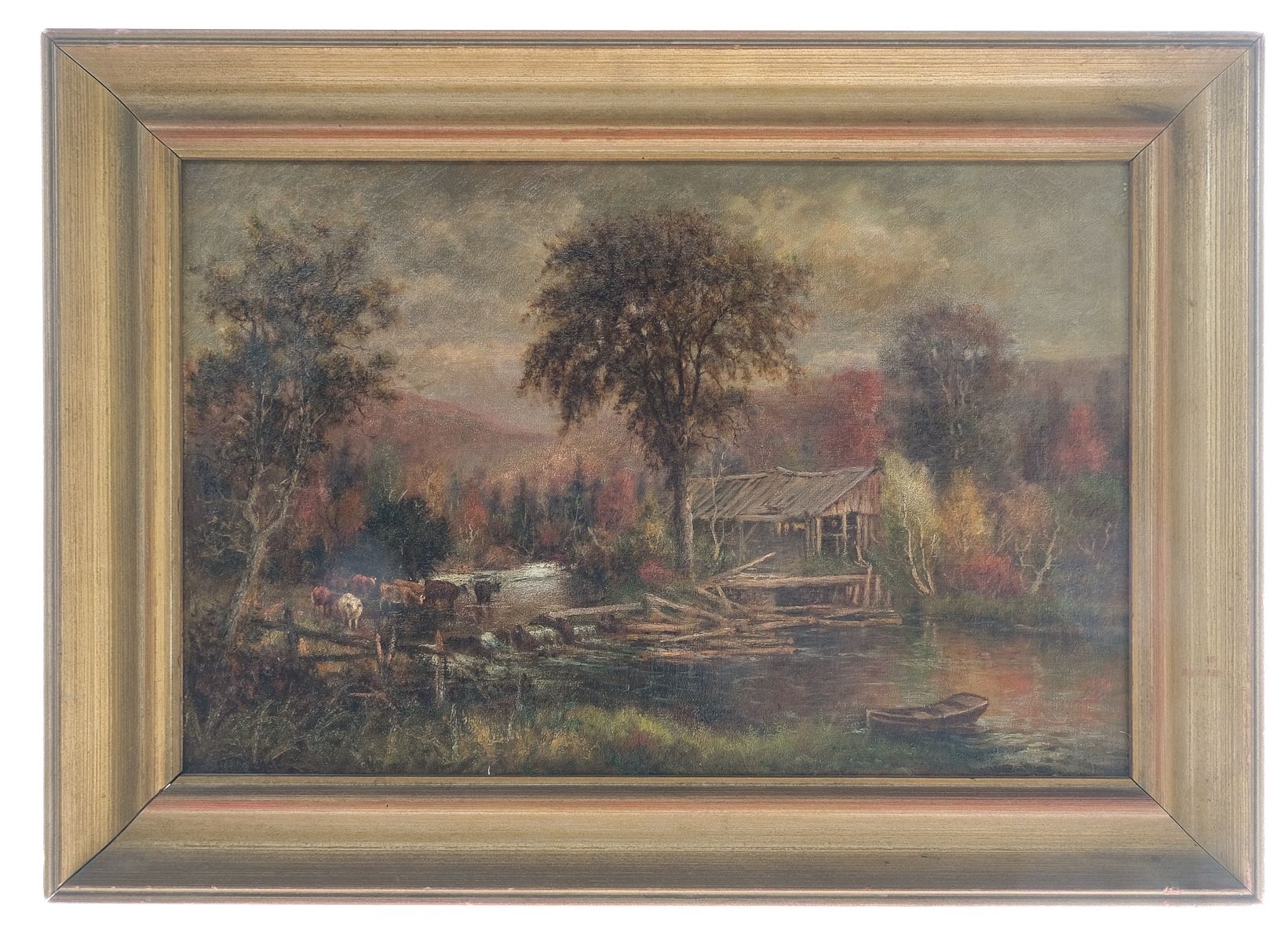 Herman Rohde | Cattle in Mill Stream Scene | MutualArt