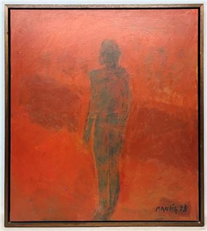 Figura en fondo rojo - Carolina Mandia