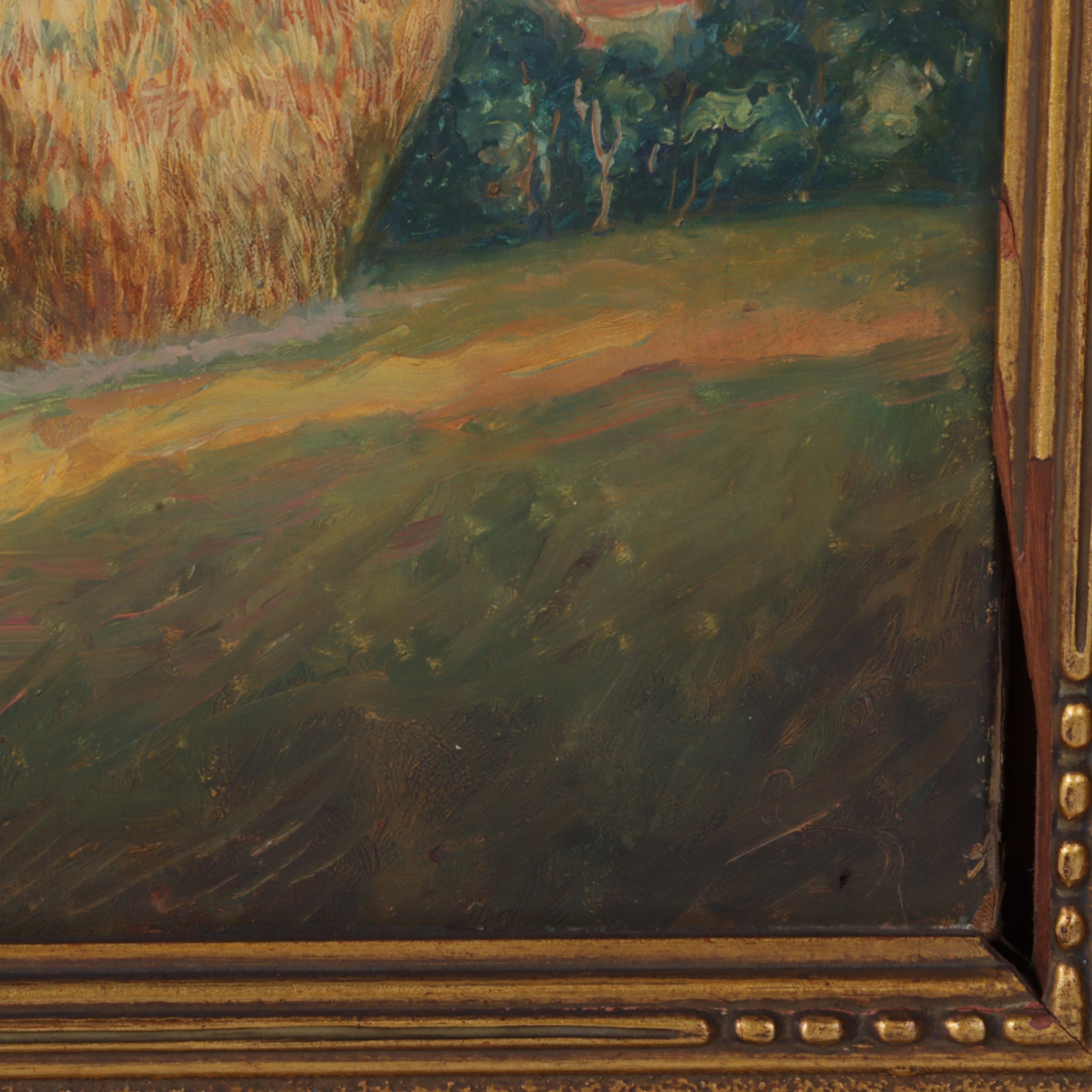 George Baer | Haystacks in French rural landscape | MutualArt