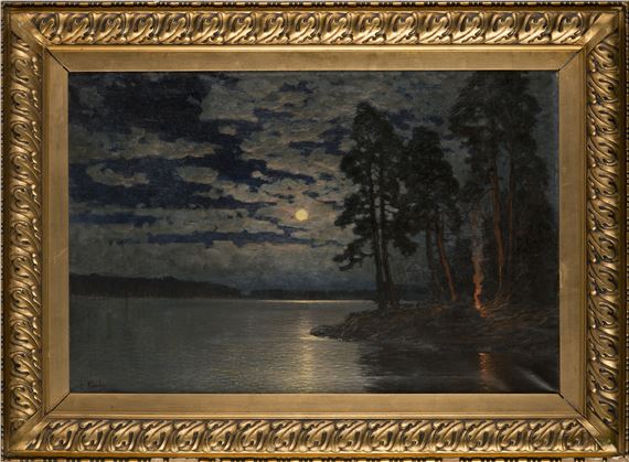 Shore view in moonlight by Eugen Taube, 1901