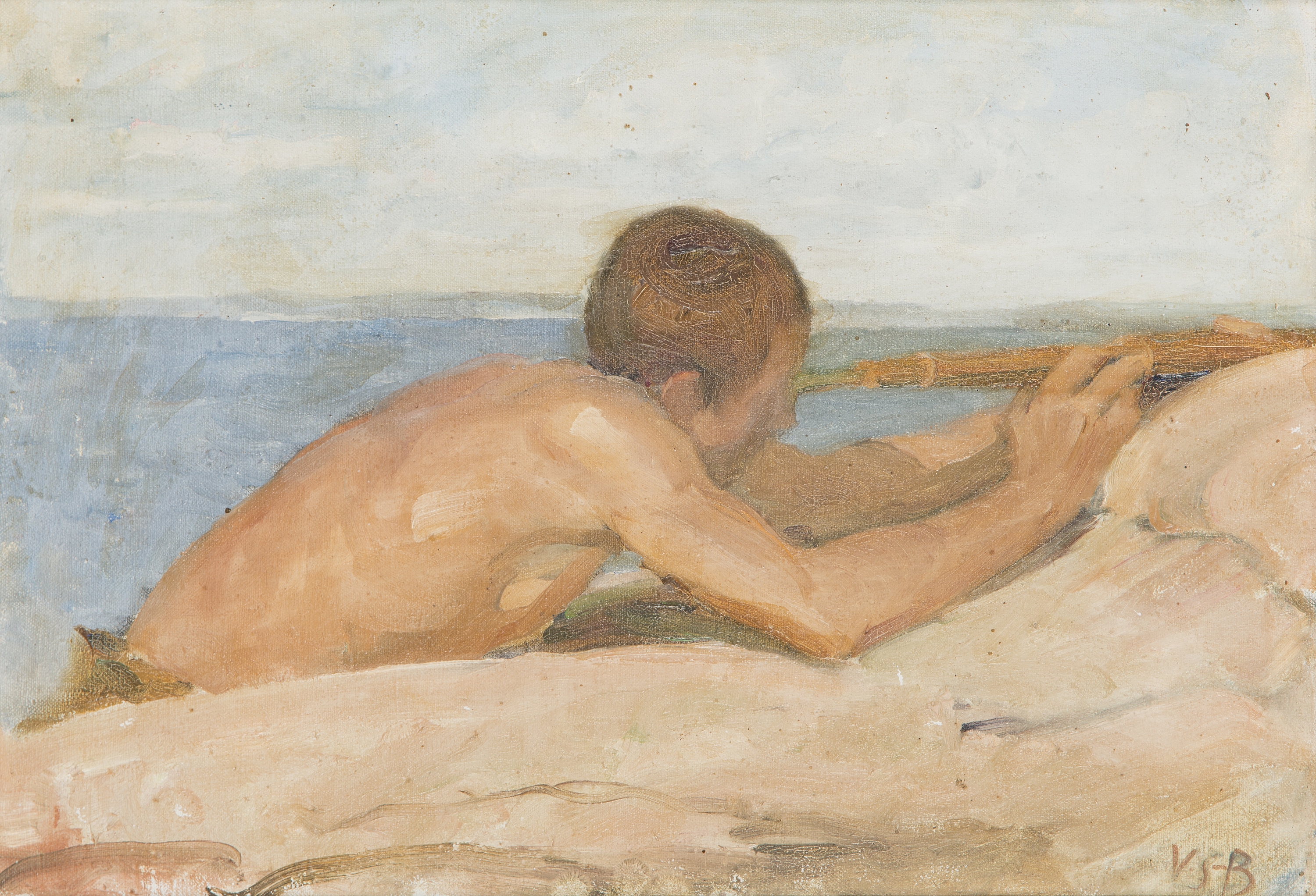 Artwork by Venny Soldan-Brofeldt, Boy on lookout, Made of Oil on canvas