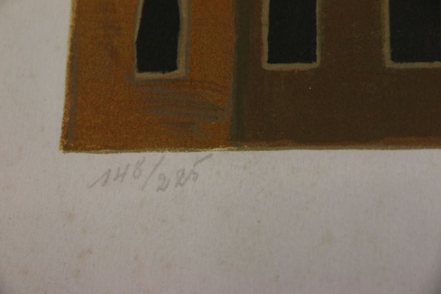 Artwork by Jean Oosterlynck, Venice, the Rialto Bridge,, Made of color lithograph