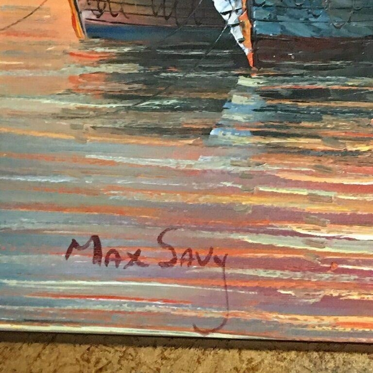Max Savy Boat Dock Scene MutualArt