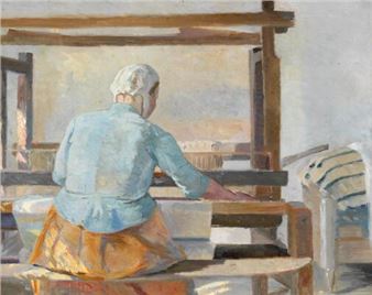 A woman at the loom - Marie Krøyer