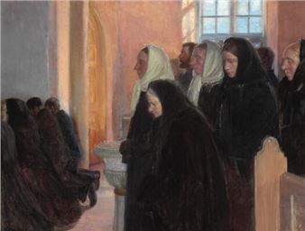 Altergang i Skagens Kirke - Anna Kirstine Ancher