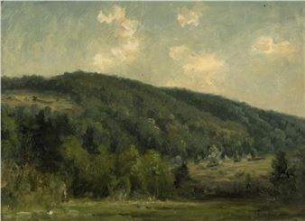 Landscape with a Wooded Hillside. - M. DeForest Bolmer