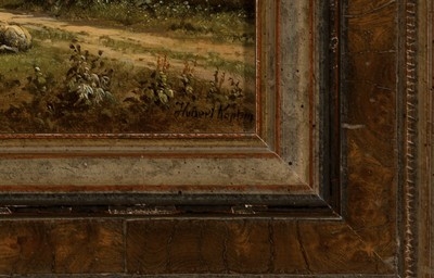 Artwork by Hubert Kaplan, Southern German landscape, Made of oil/wood