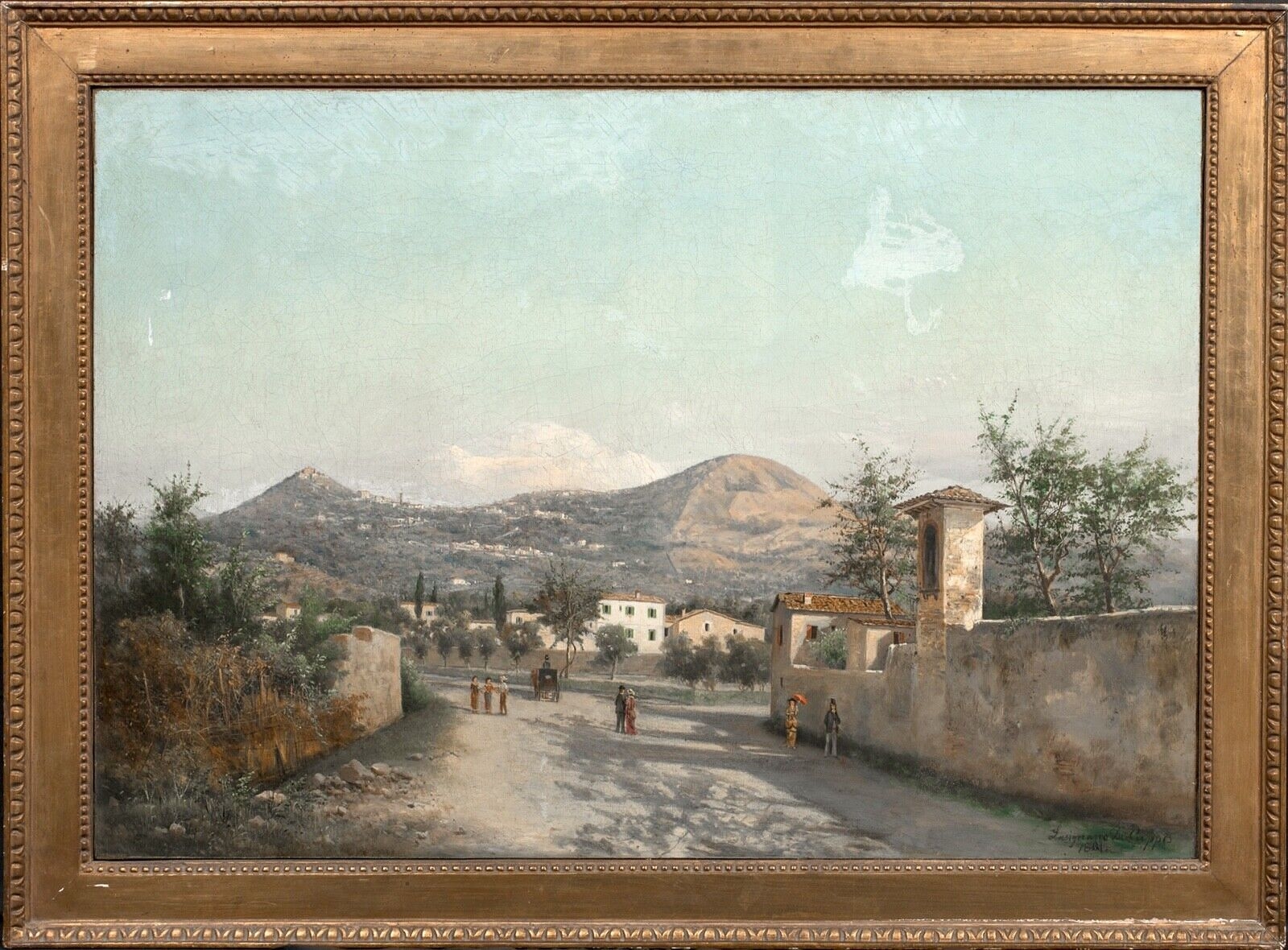 Artwork by Lusignano de Cuppis, VIEW OF SAN NICOLO, SARDINIA OIL PAINTING, Made of OIL PAINTING
