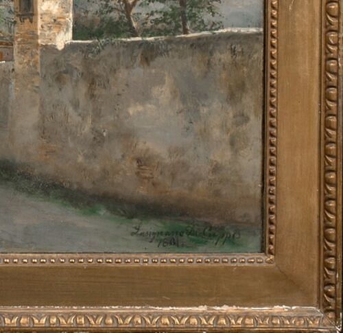 Artwork by Lusignano de Cuppis, VIEW OF SAN NICOLO, SARDINIA OIL PAINTING, Made of OIL PAINTING