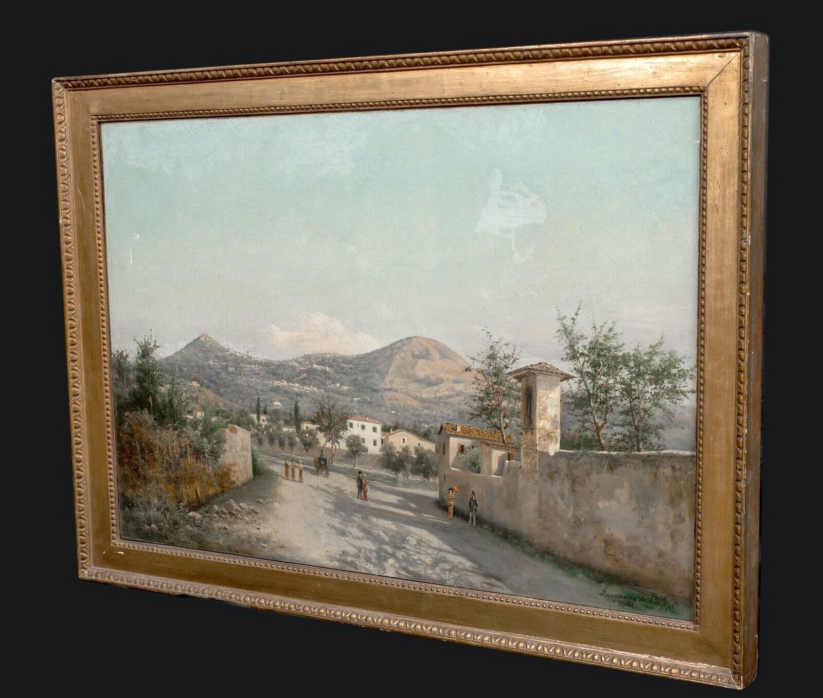 Artwork by Lusignano de Cuppis, VIEW OF SAN NICOLO, SARDINIA OIL PAINTING, Made of OIL PAINTING