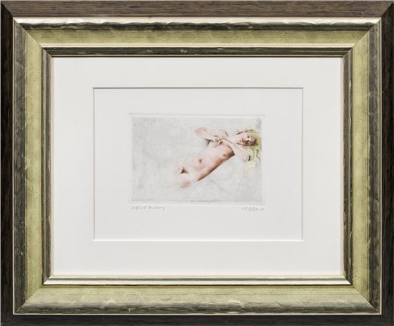 Liegender weiblicher Akt by Carl Josef Bauer, 1895