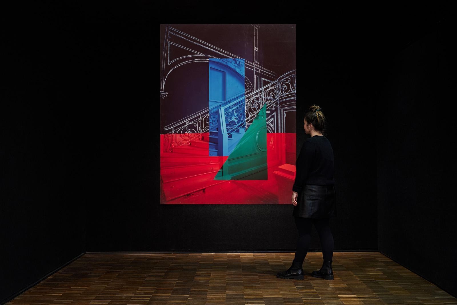 Artwork by Georges Rousse, Genève., Made of Cibachrome.  Mounting: Laid down on aluminium.