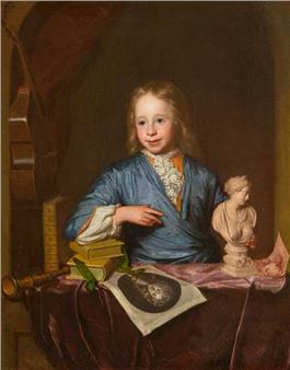 Portrait of a boy as allegory of the arts - David van der Plas