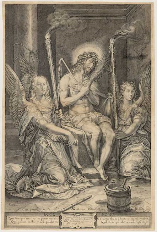Jacob Matham | Ecce Homo – The Man of Sorrows with Two Angels (1603 ...