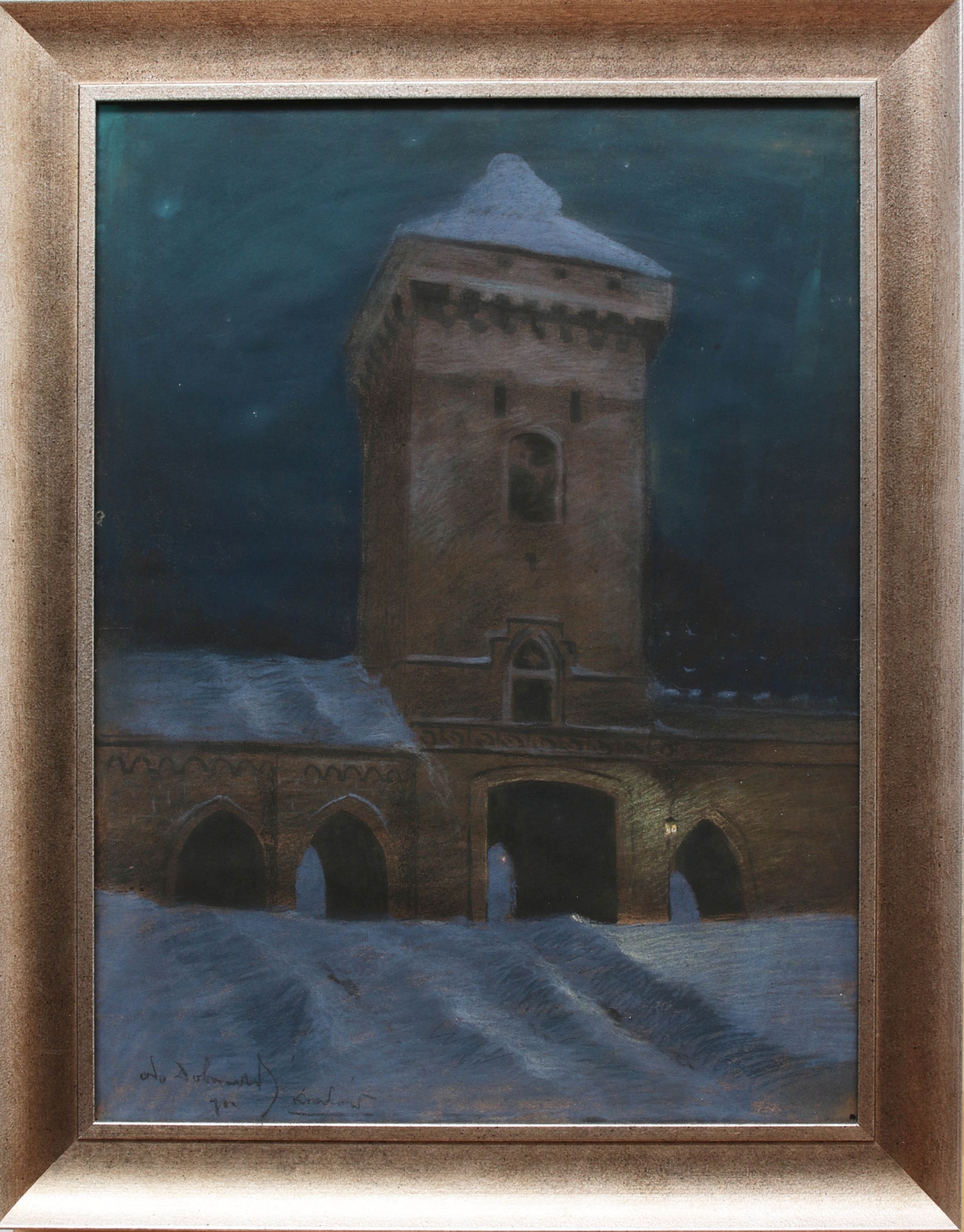 Odo Dobrowolski | Brama Floriańska nocą | MutualArt