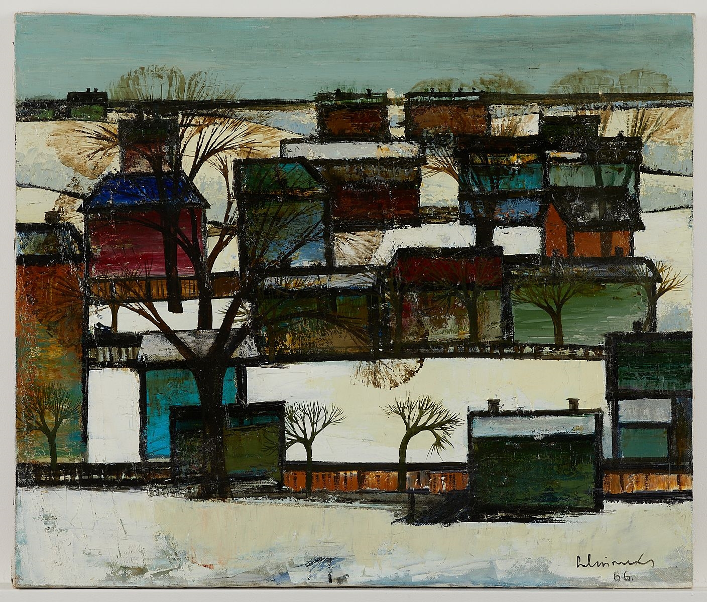 Artwork by Laimdot Murniek, Suburb, Made of Oil on canvas