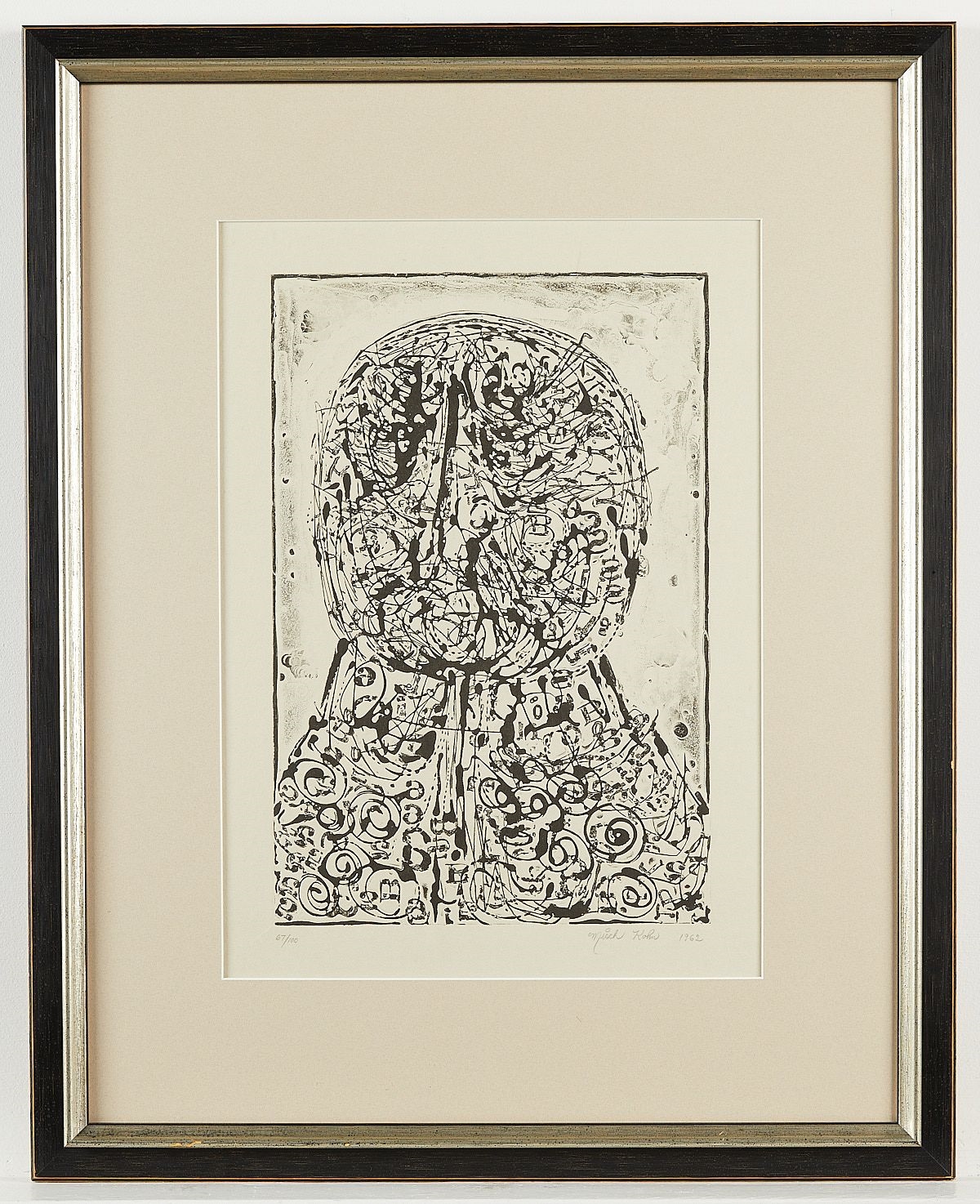 Misch Kohn | Abstract form in black and white (1962) | MutualArt