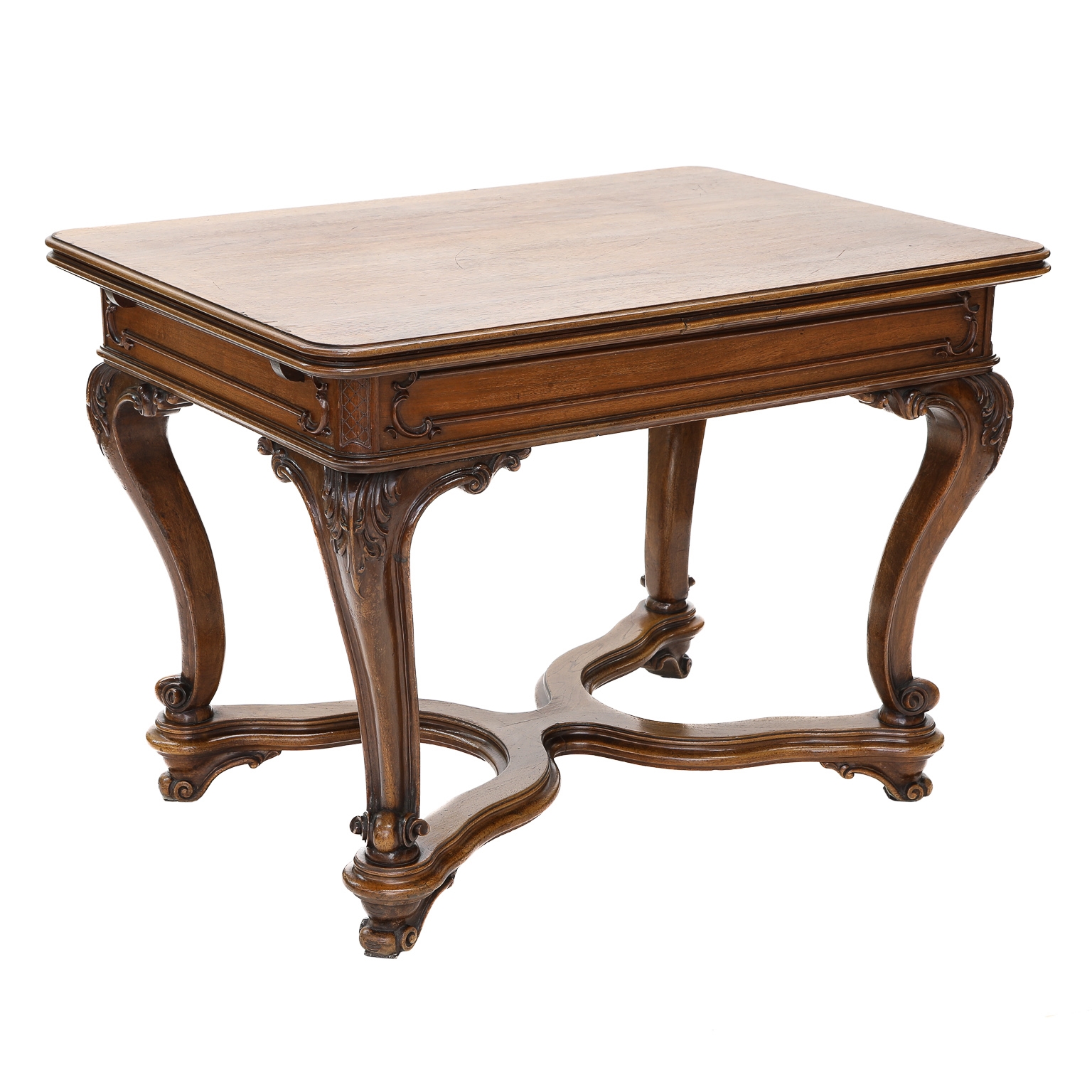 Sold at Auction: Louis XV Style Acacia Wood Side Chair in Walnut Finish