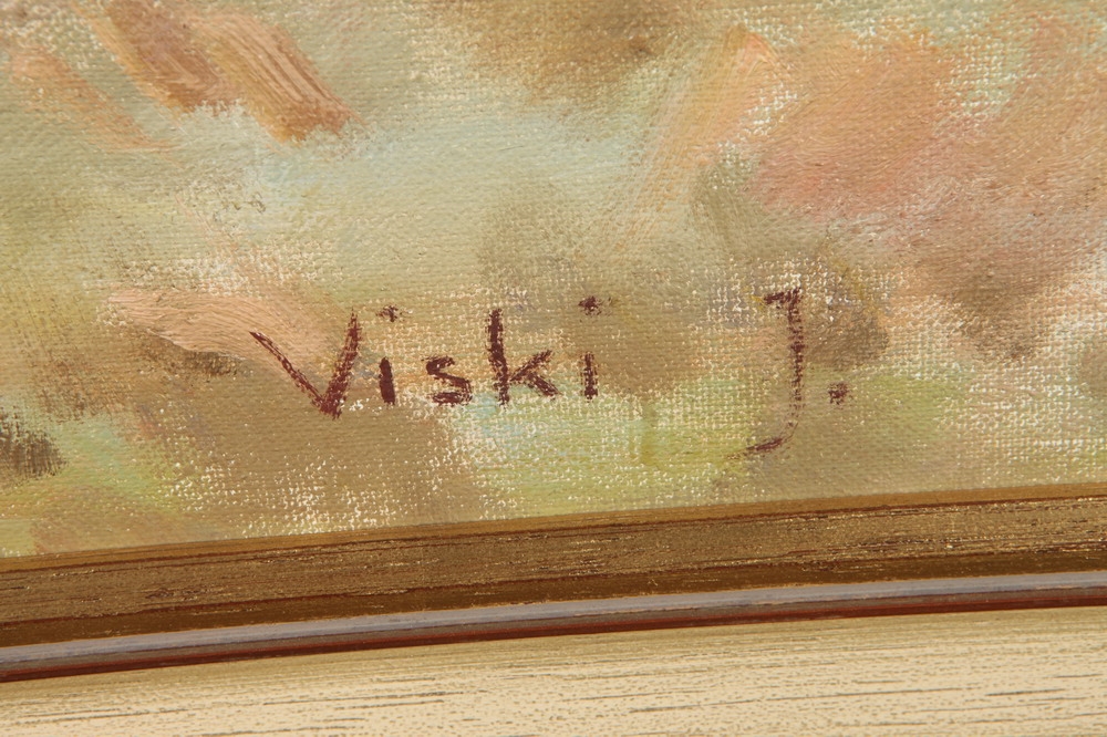 Artwork by Jean Viski, Two Riders Gather a Herd, Made of Oil on canvas