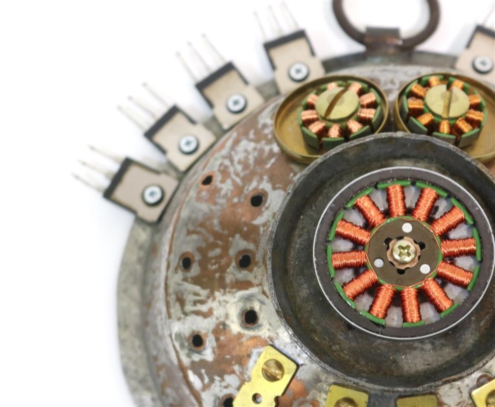 Artwork by Joyce W. Margolis, Animal Fantasies From Found Objects, Made of Mixed media with computer parts, breadbaskets, funnels, etc