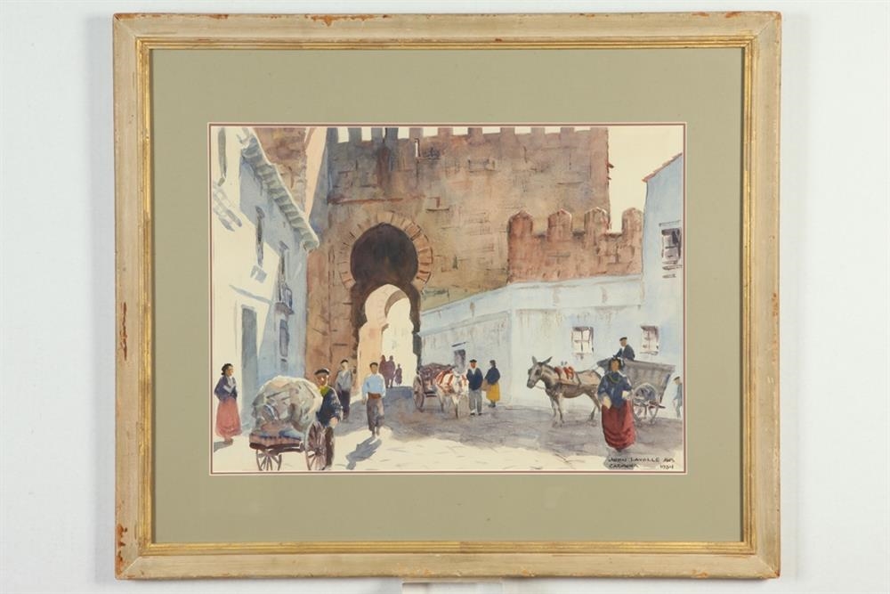Artwork by John Lavalle, Moorish Gate, Carmona (Spain), 1954, Made of Watercolor on paper